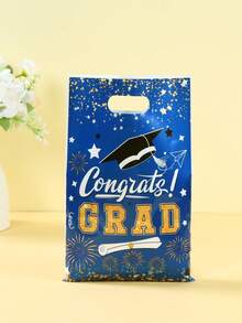 50 piezas Bolsas de regalo para la temporada de graduación, bolsas de embalaje de regalo con patrón de birrete y certificado, bolsas de regalo pequeñas para fiesta de graduación, felicitaciones por la graduación, felicitaciones por la graduación, decoración de feliz graduación, regalos de graduación 2026, decoración de mesa para celebración de graduación, bolsas de recuerdo para la temporada de graduación, bolsas de dulces para fiesta de graduación, suministros de embalaje de cocina para la temporada de graduación, decoración interior de graduación, decoración del hogar de graduación, regalos pequeños para fiesta - Temporada de graduación azul y dorada - Ver 8