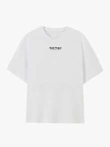 Camiseta de moda nueva para hombres con estampado de letras y automóviles de estilo hip hop - Blanco - Ver 2