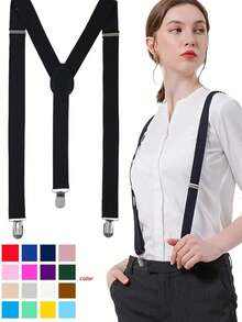 女士吊带，2.5毫米Y型后背吊带，舒适可调节弹性带和金属夹 - 彩色 - 查看 3