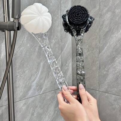 1件/套双面去角质按摩沐浴刷，冰川图案，二合一身体刷和足部按摩器，柔软和坚硬刷毛，适用于背部、手臂、腿部，全身清洁（水疗日、春季排毒、运动后恢复、自我护理必备、旅行必备）