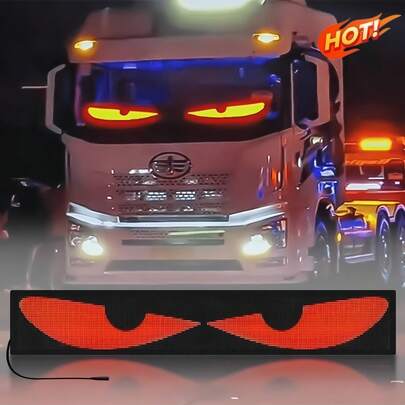 [2026 Latest] Car LED Flexible Screen "Devil's Eye" Dynamic Car Sticker, Remote Control + APP Dual Control, Stick And Use Advertising Soft Screen, Support Custom Patterns And Text, Car Windshield / Body Decoration Atmosphere Light