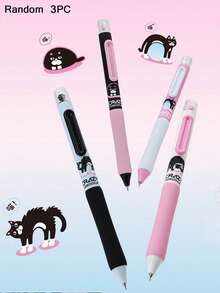 3支装牛猫图案中性笔，0.5毫米速干黑色墨水，创意猫爪设计办公用品 - 預設 - 查看 10