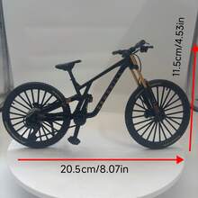 1pc New Alloy Bicycle Model, Realistic Mountain Bike, Downhill Bike, Road Bike, Cycling Decor, Gift, Party Favor, Birthday Present, Easter Small Gift - Black - View 4