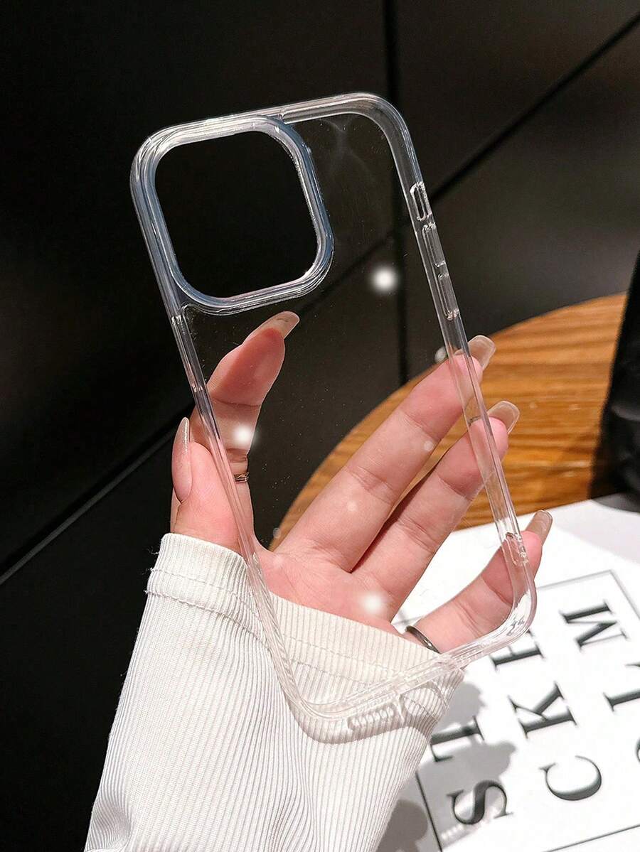 Minimalist Transparent Acrylic Phone Case, Compatible With IPhone 16 Pro Max / 16 / 16 Pro / 16 Plus / 15 / 15 Pro Max / 15 Pro / 15 Plus / 11 / 12 / 13 / 14 Pro Max / XS / XR / 11 Pro / 11 Pro Max / 12 Pro / 12 Pro Max / 13 Pro / 13 Pro Max / 7 Plus / 14 Pro / 14 Pro Max / 14 Plus / 7 Plus / 8 Plus / 8 / SE2 / 16E, Soft, Waterproof, Shockproof, Anti-Fall, Anti-Scratch. - Clear - View 1
