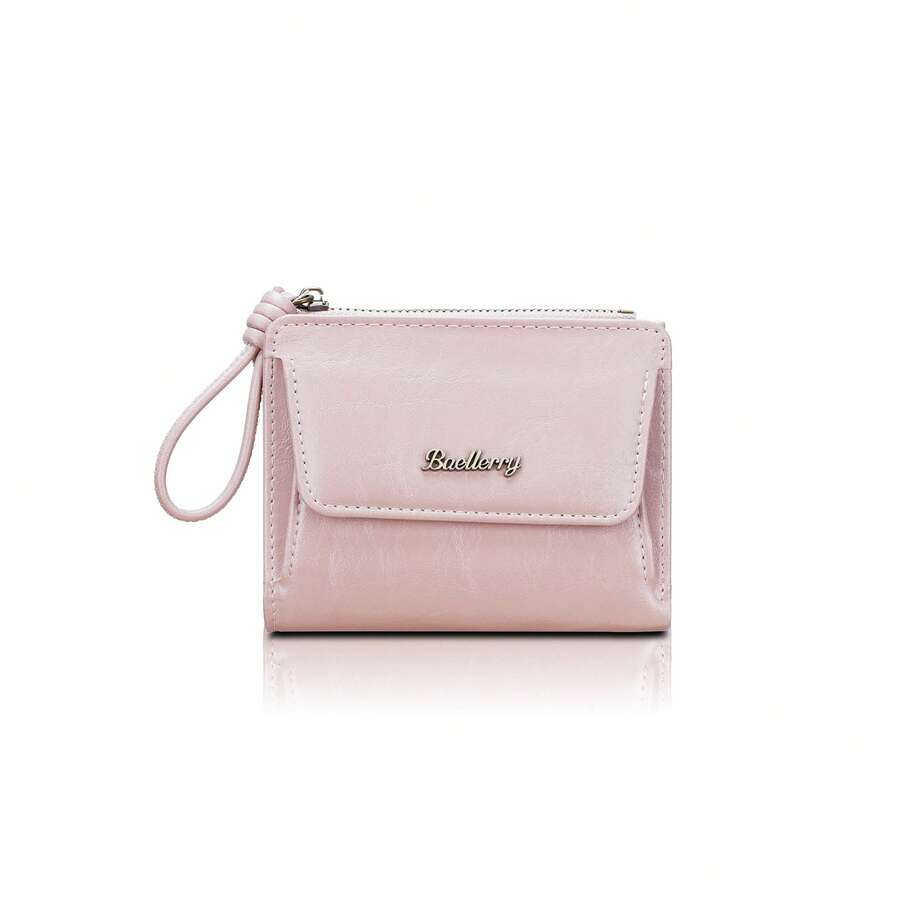 Baellerry Ins Style Fashion Women's Short Wallet With Pendant, Compact Multi-Function Card Holder, Sweet Girl Style, Mini PU Leather Wallet, Practical Coin Purse
