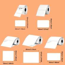 Papel de impresión de etiquetas térmicas, etiquetas autoadhesivas, disponibles en múltiples tamaños (30*20mm, 40*30mm, 50*30mm, 50*50mm, 50*80mm), adecuado para códigos de barras, envíos y etiquetas de correo - compatible con impresoras portátiles mini P50/P302A - Juego de 10 rollos - Ver 3