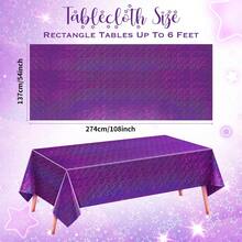 1pc/3pcs Purple Star Disposable Tablecloth, Rectangular Lavender Plastic Disposable Party Tablecloth, Suitable For Birthday Party, Baby Shower, Picnic, Valentine's Day, 137*274cm - Multicolor - View 4