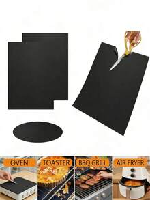 3片装可重复使用不粘烤箱垫 - 耐热防溢垫，适用于烤箱和烧烤炉 - 查看 6