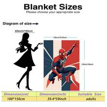 Marvel This Is A Spiderman-Themed Flannel Blanket, Featuring A Modern Animated Style Red And Blue Costume, With A White Line-Drawn Spider Logo On The Chest, Presenting A Modern And Visually Striking Look. The Character's Colors Stand Out For Easy Identification, And It Has The Features Of Being Decorative, Warm, And Soft, Suitable For Use As A Sofa Throw, Nap Blanket, Or Bed Decoration. - Multicolor - View 17