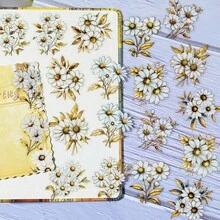 20张透明花朵贴纸，适用于剪贴簿、手账、水瓶、节日装饰（圣诞节、万圣节、情人节），文具用品，趣味贴纸，Kindle适用 - 貼紙 - 查看 6
