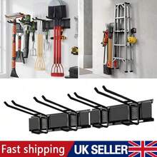 2x Garage Garden Tool Holder Storage Rack Shed Wall Mounted Organiser Long Hooks - A - View 7