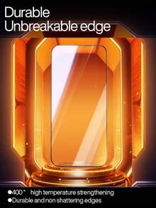 1pc Ultra-Clear Tempered Glass Screen Protector, Full Coverage, Anti-Fingerprint, Anti-Drop, Anti-Scratch, 9H+ Hardness, Compatible With IPhone 17 Pro Max/17 Air/16 Pro Max/16 Pro/16 Plus/16/15 Pro Max/14 Pro/13/11 Smartphones - Black - View 4