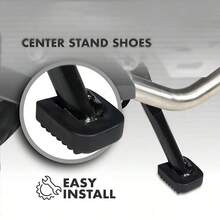 1pc Motorcycle Footrest, Universal Motorcycle Kickstand Pad, With Protective Floor Mat, Durable Rubber, Enlarged Base Side Support Kickstand, Suitable For Street Bikes And Electric Vehicles With Anti-Slip Design, Grip And Comfortable Riding Experience, Extended Pad Support Motorcycle Accessories, Improved Vehicle Stability, Fashionable Motorcycle Accessory, High-Quality Rubber - Multicolor - View 2