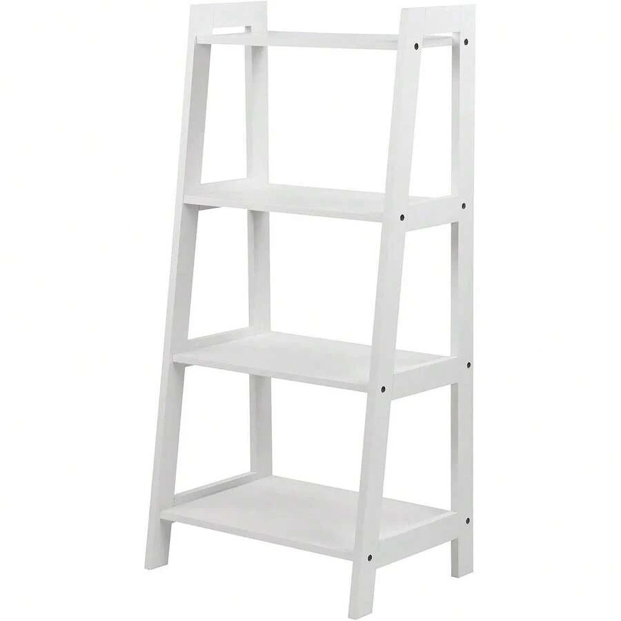 White Display Stand Bookcase Storage Unit 4 Tier Ladder Shelf For Bathroom - Multicolor - View 1