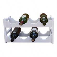 Hogare Cava de Madera para vinos Diseño Moderno y Elegante Útil y práctica Mueble para Botellas Acabados Finos Resistente Capacidad 8 Botellas Complemento para el Color Blanco - Blanco - Ver 5