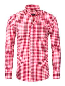 Men's Casual Comfortable Checkered Shirt - Đỏ - Xem 2