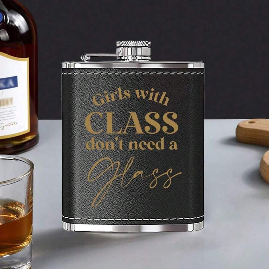 Stainless Steel Alcohol Bottle, Laser Engraved Pattern, Unisex - Portable Alcohol Bottle, Durable, Leak-Proof, Ultra-Light Alcohol Bottle, Portable Wine Bottle, Pocket Whiskey Alcohol Drinking Accessories, Home Kitchen Outdoor Supplies, Father Grandpa Brother Groomsman Gift, Unique Beverage Gift (Birthday/Father's Day/Game Day/Beer Festival/Outdoor)