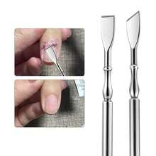 1 cái dụng cụ đẩy biểu bì và loại bỏ da chết hai đầu bằng thép không gỉ mới, dụng cụ chăm sóc móng, dụng cụ tẩy sơn móng tay, dụng cụ làm móng đa năng. - Bạc - Xem 2