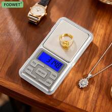 0,01g Báscula de oro portátil mini de alta precisión de 4,7 pulgadas, báscula de joyería, báscula de cocina, báscula electrónica de peso de alimentos, báscula doméstica pequeña antideslizante, conversión de múltiples unidades, herramienta de pesaje de accesorios de cocina, adecuada para laboratorio, polvo, joyería, repostería, gestión nutricional, cocina, báscula de viaje para alimentos, material ABS, 2*pilas AAA no incluidas - Plateado - Ver 14