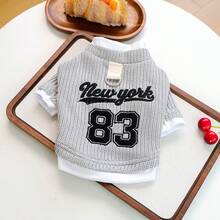 1件狗狗衣服，小型犬服装，欧美风纽约二合一连帽衫宠物服装 - 灰色 - 查看 13