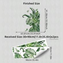 BRUP 1/2/3张/套热带丛林树叶墙贴，含巨嘴鸟和瓢虫图案 - 可移除自粘PVC墙贴，适用于卧室、客厅和浴室 - 熱帶葉片 - 查看 14
