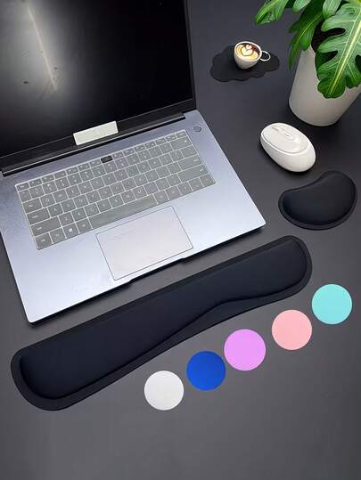 2pcs Keyboard Wrist Rest, Ergonomic Mouse Pad With Wrist Support Made Of Memory Foam, Featuring A Non-Slip Rubber Base, Ideal For Typing And Relieving Wrist Pressure, Suitable For Home Office Gaming On Computers And Laptops, Office, And Home Use, For Graduation Season Souvenir, Mother'S Day,Back To School,Spring, Easter, Independence Day, Wedding Season,Teacher'S Day