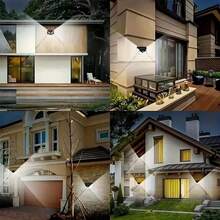 100 LED Solar Outdoor Wall Light, Built-In 1200mAh Battery, Motion Sensor Security Lighting, 3 Lighting Modes, Detachable Screw Installation, Durable ABS & Polished Metal, Button On/Off, Suitable For Wall, Garden, Path, Fence, Adjustable Angle Lantern, Balcony Light, Applicable For Wedding, Music Festival, Eid, Valentine's Day, Back To School, Christmas, Halloween Lighting Decoration - 1200mAh - View 11