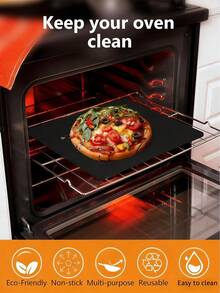 3片装可重复使用不粘烤箱垫 - 耐热防溢垫，适用于烤箱和烧烤炉 - 查看 3