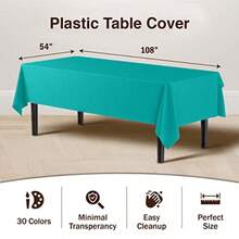 6-pack Premium - Funda para mesa de plástico Mantel de plástico 30 colores Verde azulado 6 - Azul Sare. - Ver 3