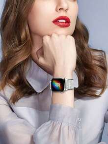 Huastonband 1條編織彈性尼龍透氣舒適運動手錶錶帶 女款 適用於Apple Watch 38/40/41mm, 42/44/45/46/49mm, 適用於Apple Watch配件 Ultra3/2/1/Se/S11/S10/S9/S8/S7/S6/S5/S4/S3/S2/S1, 適合戶外運動健身年輕時尚男女夏季海灘配件假期禮物 - 銀色 - 查看 8