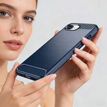 碳纤维经典纹理手机壳，适合作为生日、节日礼物送给朋友、家人、情侣或自己，兼容 17E/17 Pro Max/17 Pro/AIR/17 系列 - 黑色 - 查看 7