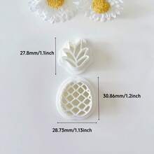 2件套可爱卡通菠萝造型聚合物粘土耳环模具 DIY首饰吊坠模具 手工工艺工具 - 白色 - 查看 2