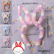 1 bộ (4/6 chiếc) - Băng đô tai thỏ Phục Sinh, Băng đô hóa trang chủ đề tiệc sinh nhật - Phụ kiện chụp ảnh, Băng đô hóa trang dễ thương và gợi cảm cho bé gái. - nhiều màu - Xem 14