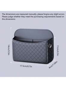 1pc Leather Car Storage Bag, Adhesive Car Phone Holder Organizer Pouch - A - View 2