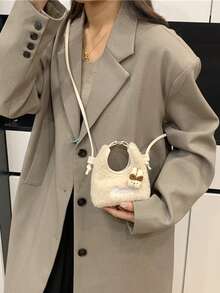 Plush Rabbit Mini Handbag, Cute Faux Fur Crossbody Bag, Versatile Small Purse For Girls - Multicolor - View 9