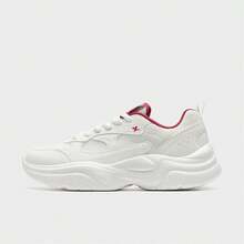 XTEP 男士休闲运动鞋，白色/亮红色 - 帆白/赫洋紅 - 查看 2