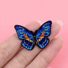 可爱珐琅胸针翻领别针徽章背包女士胸针锌合金服装礼品珠宝时尚配饰 - 黑色 - 查看 7