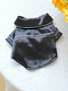 1 bộ quần áo ngủ cho thú cưng, bộ đồ ngủ hình quả anh đào, quần áo mặc nhà cho thú cưng - Bộ đồ ngủ hương thơm Pháp - Màu đen - màu đen - Xem 1