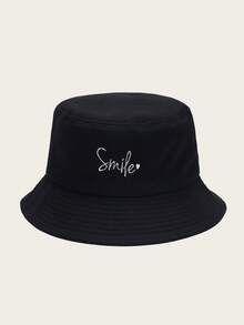 1/2PCS Personalized Letter Smile Embroidered Bucket Hat Men's Outdoor Sun Hat Casual Versatile Hat - Fisherman's Hat Smile - View 5
