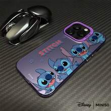 Miniso 迪士尼史迪奇三重史迪奇趣味全印花手机壳，适用于 iPhone 17/17 Pro/17 Pro Max/17 Air/16/15/14/13/12/11/X 系列，iPhone 17 Pro Max 手机壳，iPhone 17 Pro 手机壳，iPhone 17 手机壳，圣诞礼物，送给女朋友的好选择 - 紫色 - 查看 3