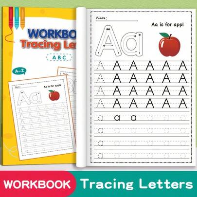 32 Pages A-Z Alphabet Practice Book, Writing Practice, Creative Coloring Adventure, English Homework, Improve Writing Skills, Easter & Christmas Gift
