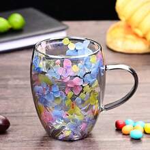 Cốc thủy tinh thủ công 410ml in logo chữ tùy chỉnh, trang trí hoa khô thật, cốc thủy tinh hoa văn cá nhân hóa, bộ cốc uống cà phê và trà, cốc hoa khô kiểu dáng tươi mới, cốc thủy tinh hai lớp, cốc lưu niệm sáng tạo, cốc hoa khô đẹp mắt, thích hợp cho sinh nhật, Ngày Valentine, Lễ Tạ ơn, Ngày của Cha và Ngày của Mẹ. - màu sắc - Xem 9