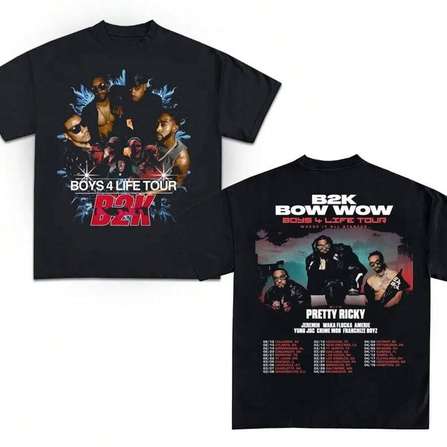 Bow Wow X B2K Boys 4 Life Tour Unisex T Shirt 2026 - màu đen - Xem 1