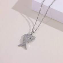 1 chiếc vòng cổ thiên thần nhỏ mạ vàng 18K đính đá Zirconia, mặt dây chuyền hình cánh thiên thần cổ điển bằng thép không gỉ, vòng cổ thời trang phù hợp cho phụ nữ đeo hàng ngày. - 40+5cm - Xem 10