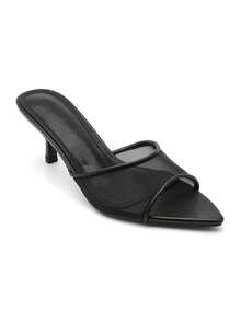 Mules et Escarpins Slingback à Voile de Mesh – L’Audace de la Transparence - 黑色 - 查看 3