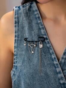 1 pieza Broche clásico retro de estilo punk - Multicolor - Ver 3