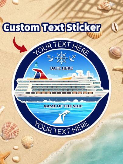 1-120pcs, Custom Cruise Stickers, Personalized Name Cruise Decor Stickers, Customizable Text Cruise Stickers, Personalized Cruise Door Decoration Labels, Cruise Souvenir Stickers, Waterproof, For Luggage, Travel Gear, Cruise Souvenirs, Travel Memorabilia, Great Gift For Friends, Family, Travelers, Classmates, Perfect For Anniversaries, Travel, Daily Use