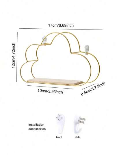 Nordic Style Iron Decorative Rack, Wall Mounted Storage Shelf, Home Wall Organizer