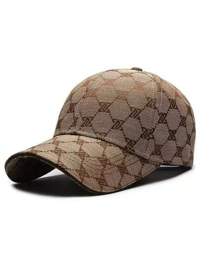 Unisex Geometric Letter Print Baseball Cap, Adjustable Sun Protection Casual Hat, Outdoor Sports, Spring & Fall Travel Beach Activities