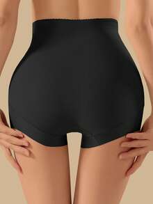 Pantalones moldeadores sin costuras de cintura alta para mujer, leggings de control de abdomen - Negro - Ver 2